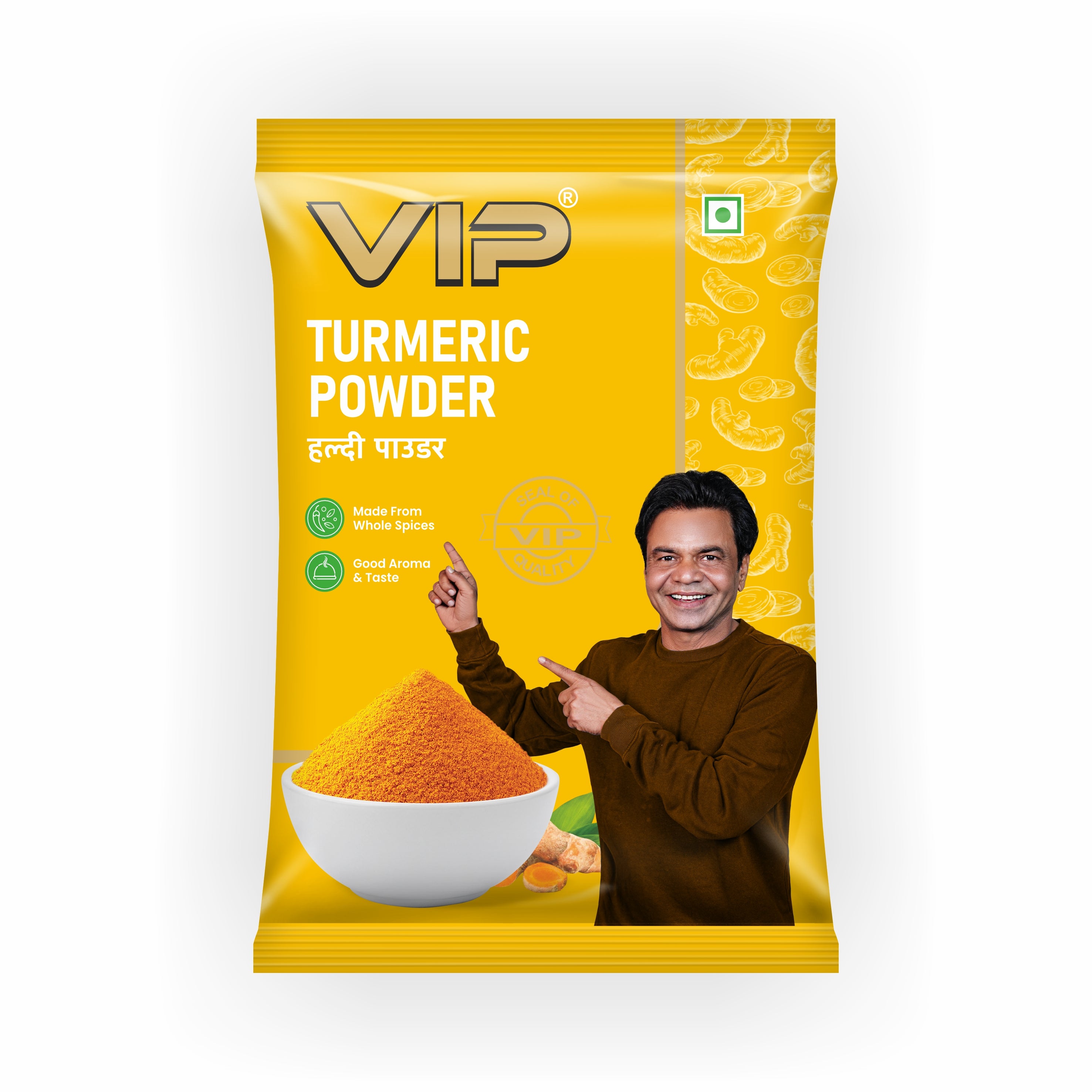 VIP Haldi Powder / Turmeric Powder – Made from Premium Turmeric Roots | 100% Pure, No Artificial Colour | Bright Golden Colour & Natural Aroma