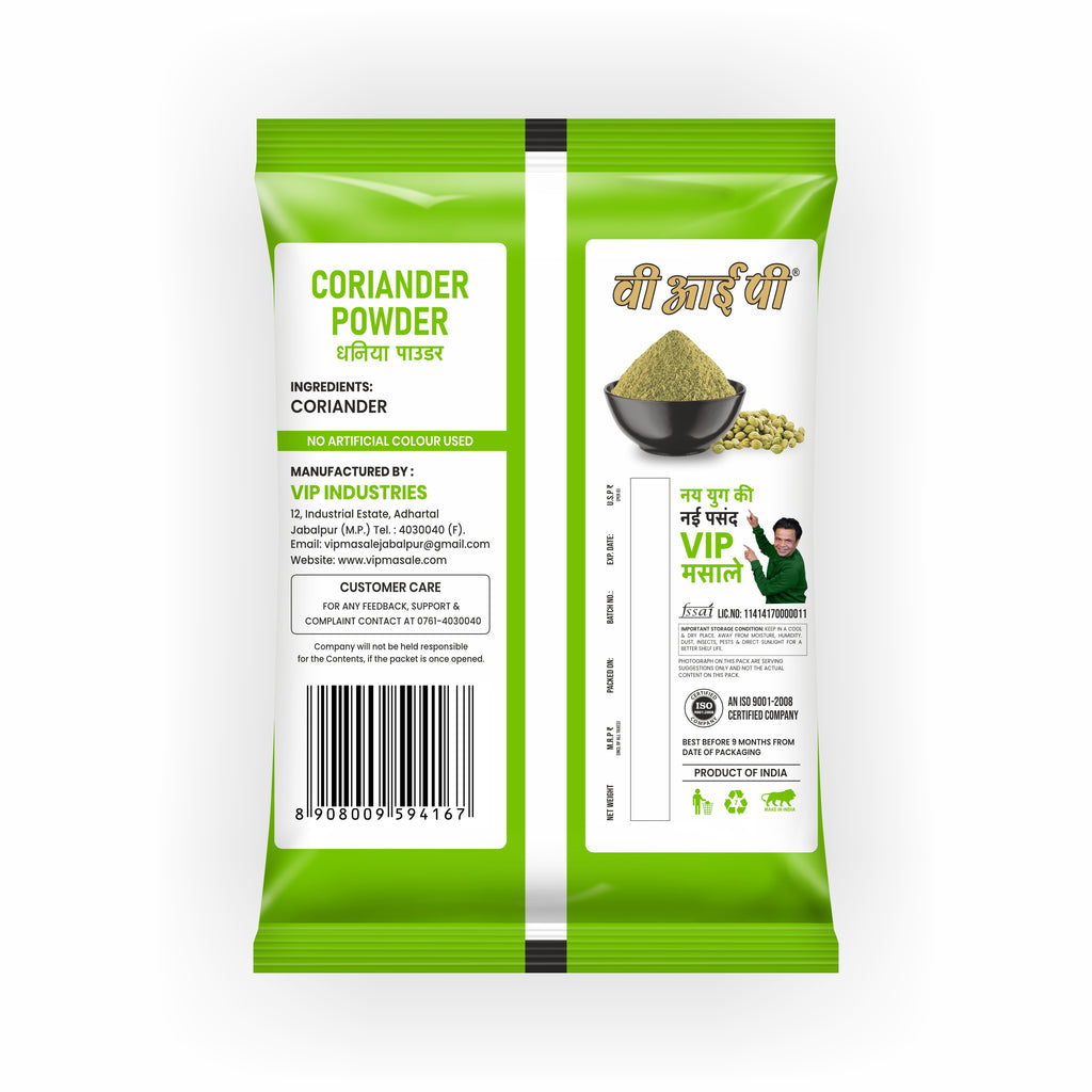 VIP Dhania Powder / Coriander Powder – Made from Premium Whole Coriander Seeds | 100% Pure, No Adulteration | Fresh Aroma & Mild Sweet Taste