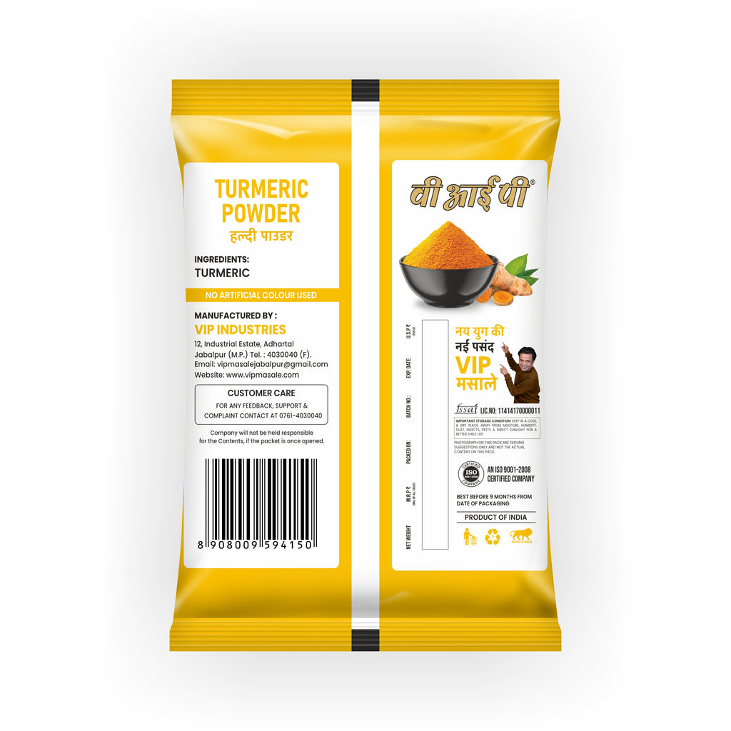 VIP Haldi Powder / Turmeric Powder – Made from Premium Turmeric Roots | 100% Pure, No Artificial Colour | Bright Golden Colour & Natural Aroma